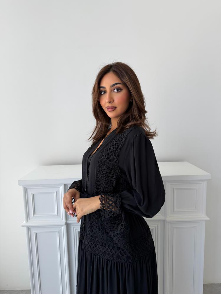 فستان من قطعتين لون أسود