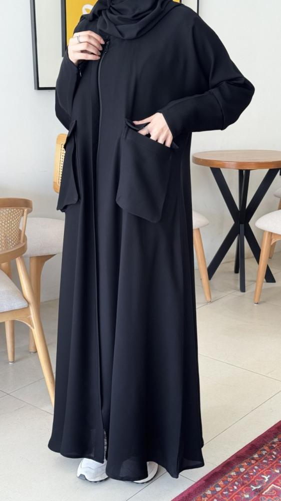 عباية جيوب والاكمام سحاب