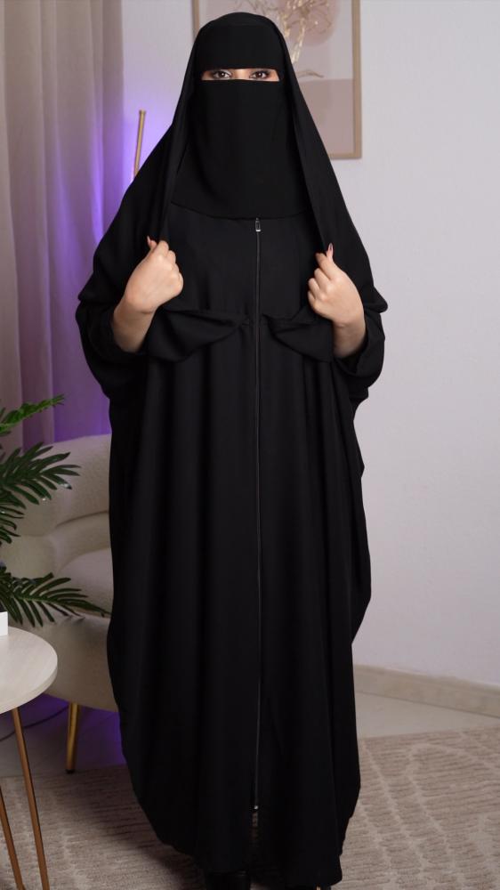 2 in 1 abaya with sleeves (plain)