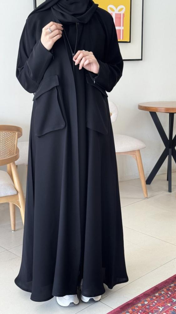 عباية جيوب والاكمام سحاب
