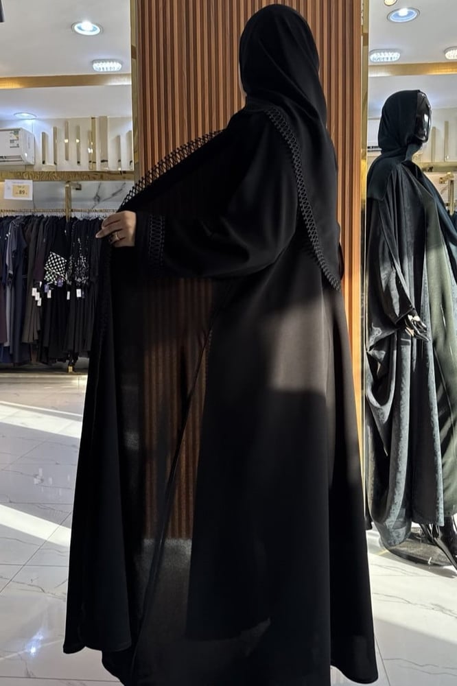 عباية  روما   قماش انترنت  / كلفه اسود