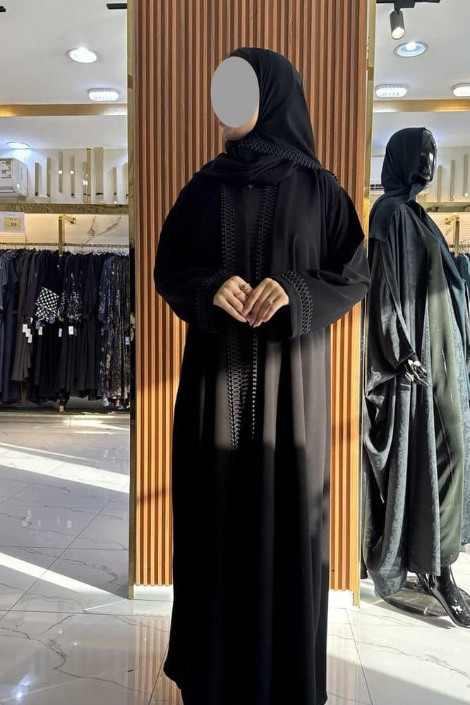 عباية  روما   قماش انترنت  / كلفه اسود