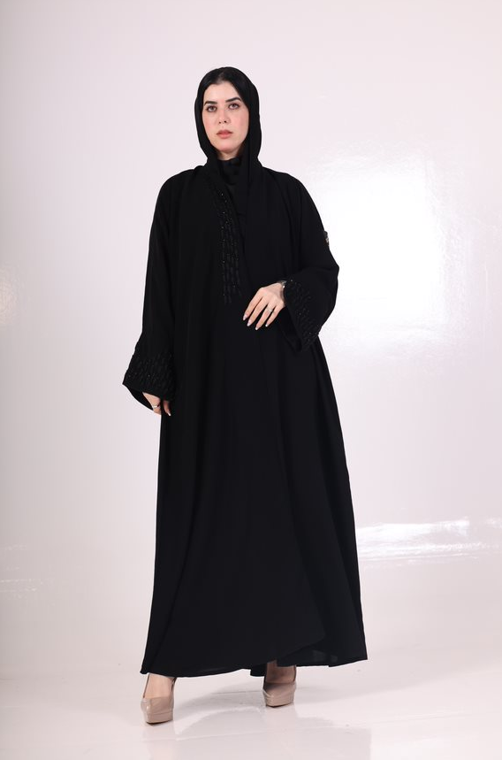 عباية سحاب بقماش ملكي دبل كلوش
