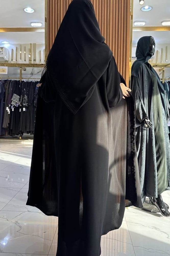 عباية  روما   قماش انترنت  / كلفه اسود