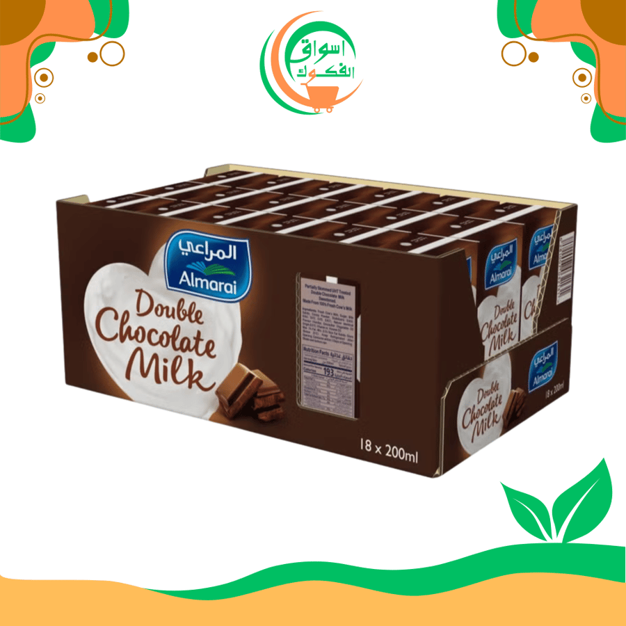 كرتون المراعي حليب دبل شوكولاته 18*200 مل almarai double chocolate milk