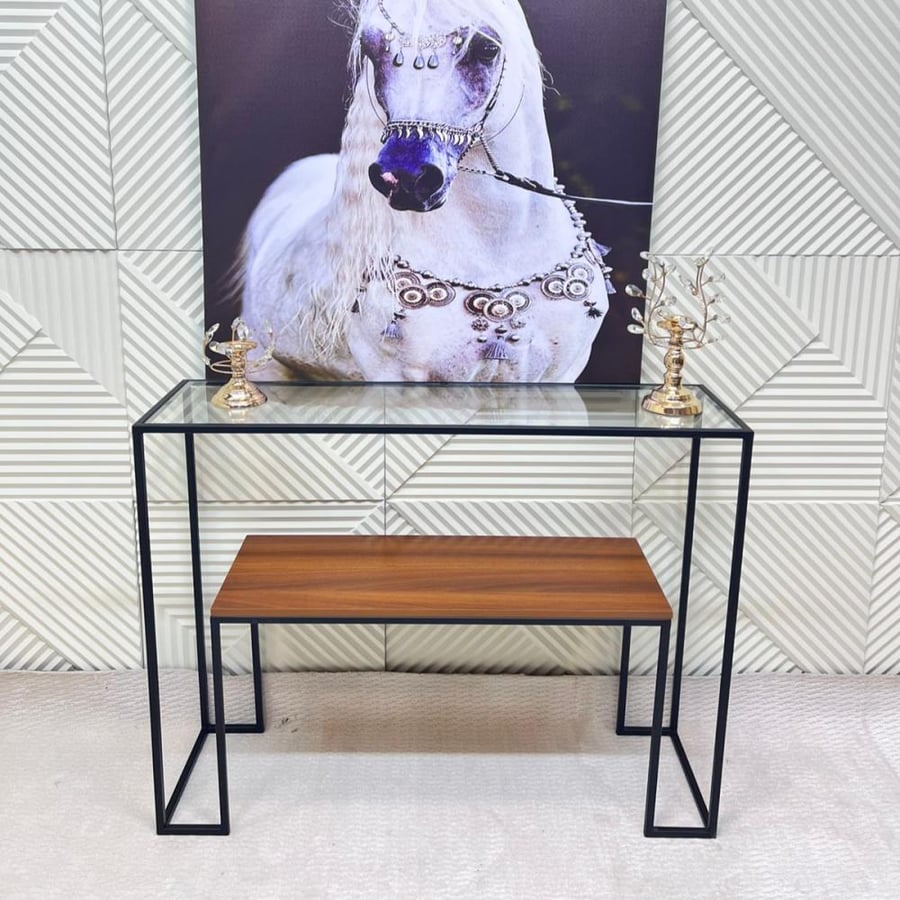 Entrance - Two-door wooden glass console