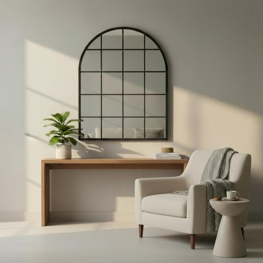 مرايا ديكور مقسم حجم صغير بإطار لون أسود مقاس 95*76 سم *شحن فوري *LU