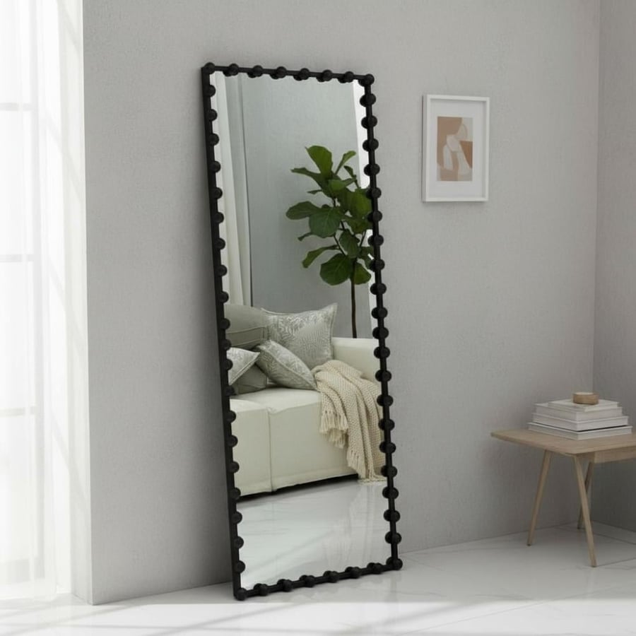مرايا ديكور بتصميم عصري فخم بإطار أسود - 160*60 سم *شحن فوري *LU