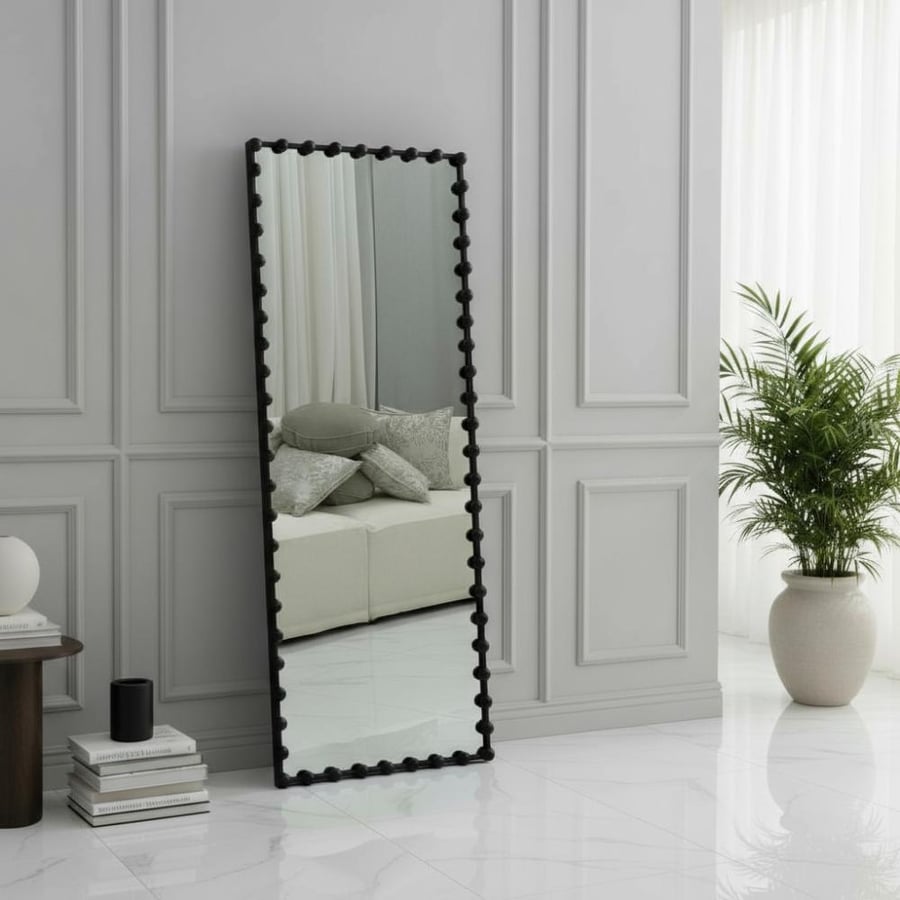 مرايا ديكور بتصميم عصري فخم بإطار أسود - 160*60 سم *شحن فوري *LU