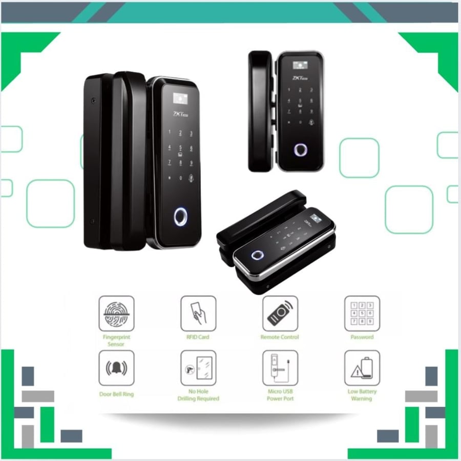 قفل ذكي مخصص للأبواب الزجاجية ZKTECO GL300 Glass Door Smart Lock