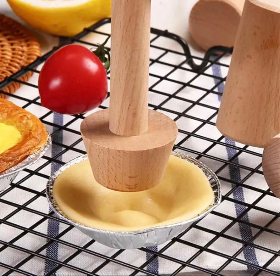Wooden stick for pressing tart / dough pressing stick for cookies / pressing stick for tart molds (one piece with two sides)