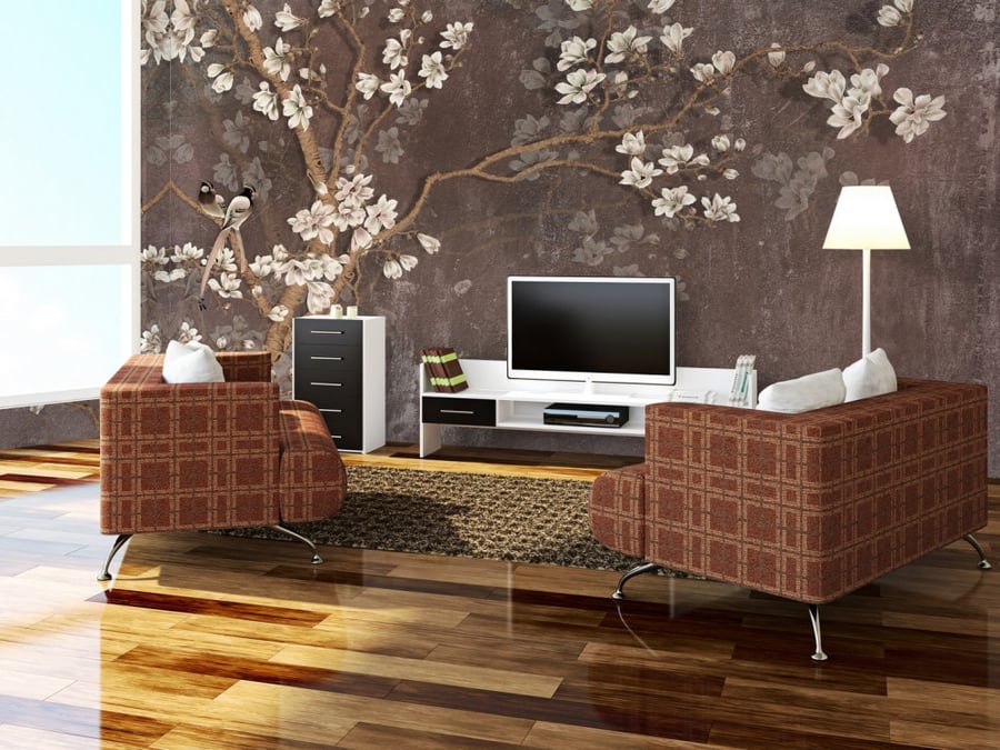 ورق جدران تصميم ورد (رقم المنتج RB-b25)