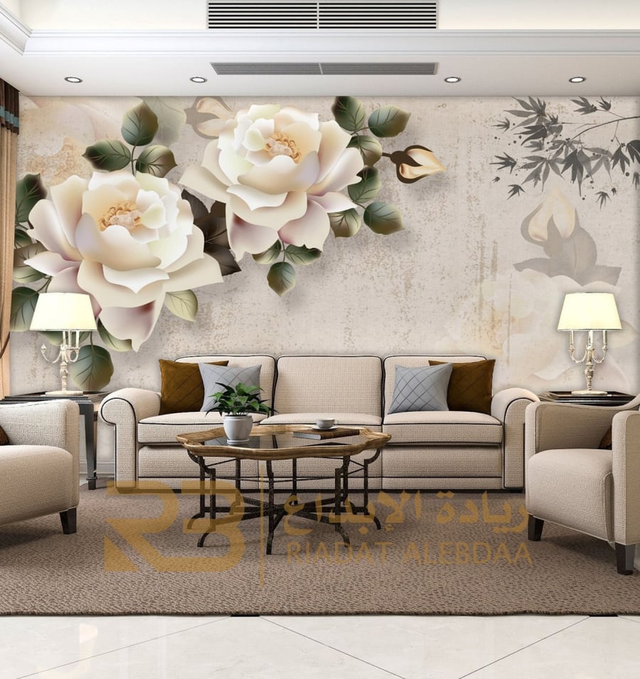 ورق جدران تصميم ورد (رقم المنتج RB-H6)
