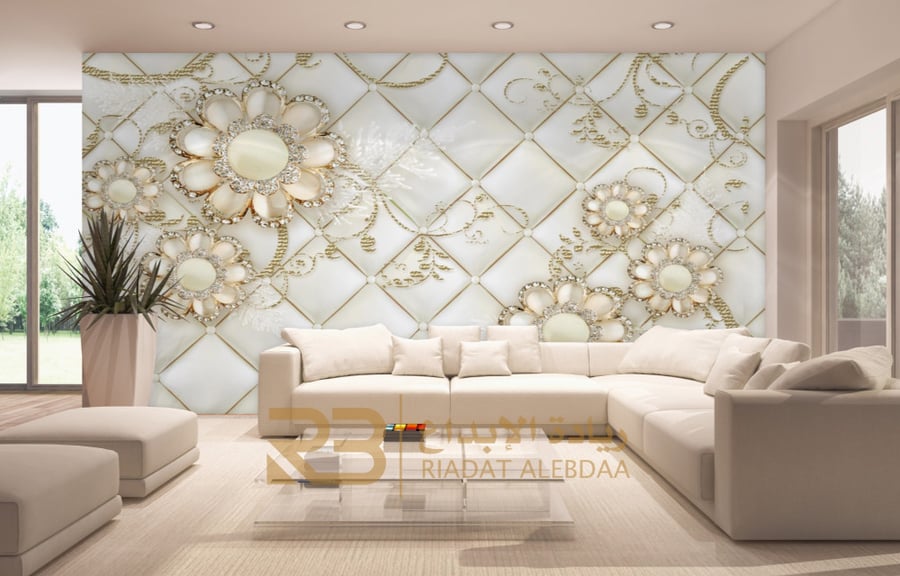 ورق جدران تصميم زخارف ورد (رقم المنتج RB-H7)