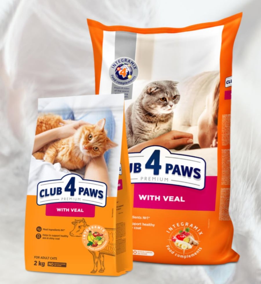 طعام جاف للقطط البالغة باللحم DRY FOOD FOR ADULT “VEAL”