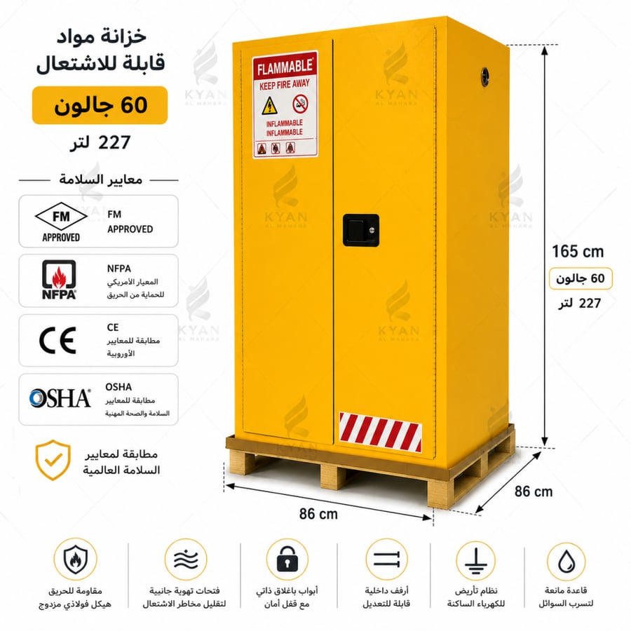 خزانة مواد قابلة للاشتعال 227L – SYSBEL WA810601