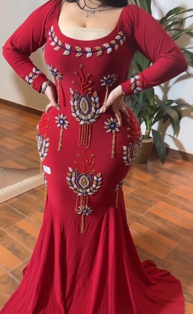 فستان سهرة فصوص كريستال