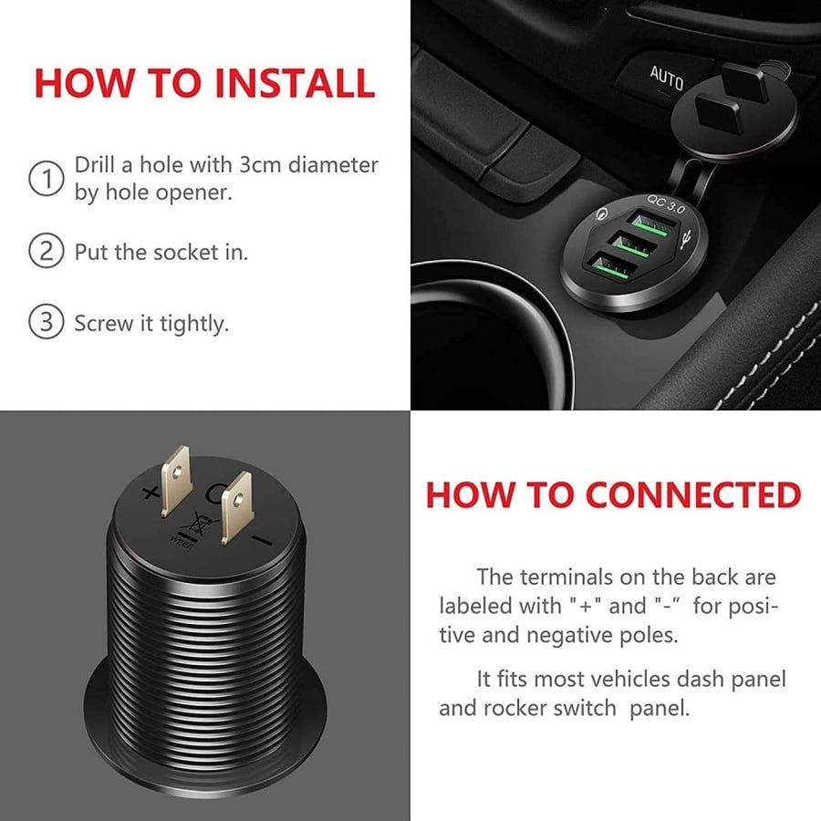 ترهيمة دائرية 3 منافذ USB