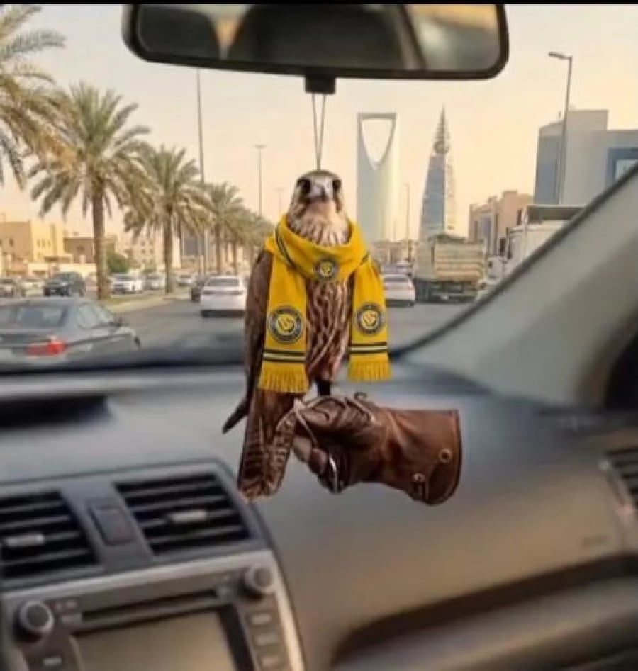 تعليقة سيارة بشعار نادي النصر السعودي من متجر ألماسي