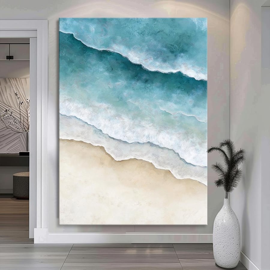 Wall art panel - abstract art of calm sea waves