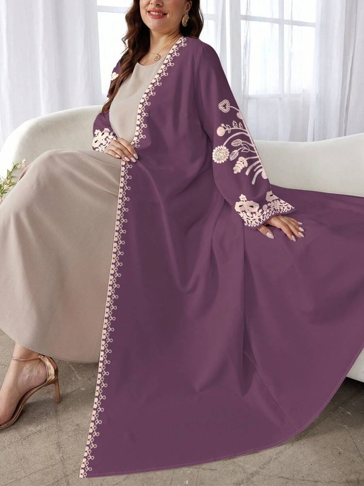 عباية مطبوعة بالزهور (مقاسات كبيرة)