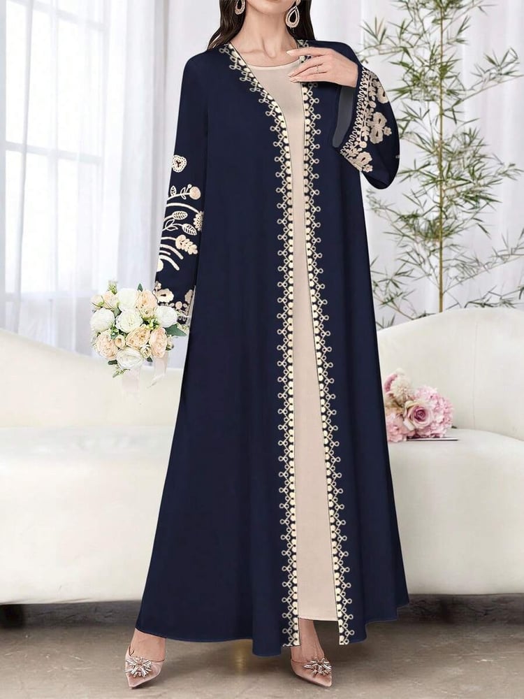 كارديجان عباية بيج بطبعة زهور