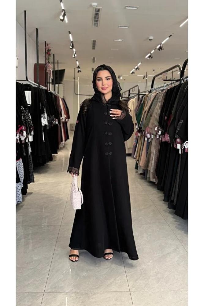 عباية فاحرة بقماش كريب ملكي