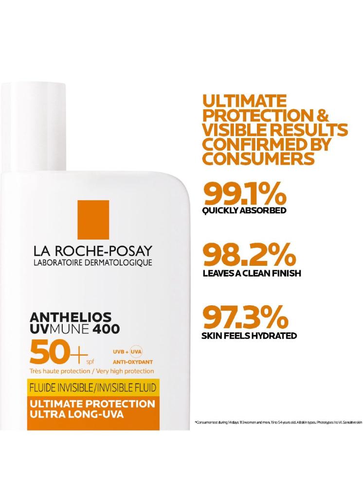 واقي شمس La Roche Posay Anthelios UVMUNE 400 Invisible Fluid SPF 50