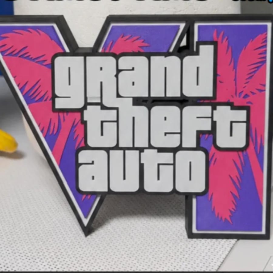 gta 6 logo with magnets شعار جي تي ايه