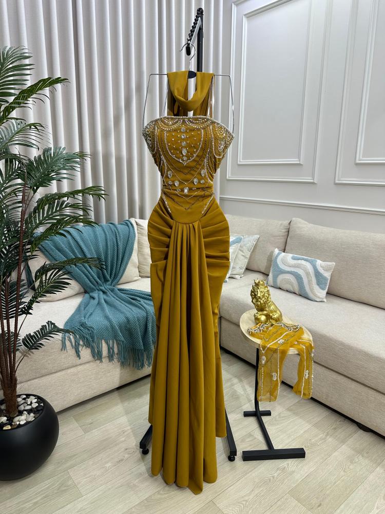 The dress is elegant