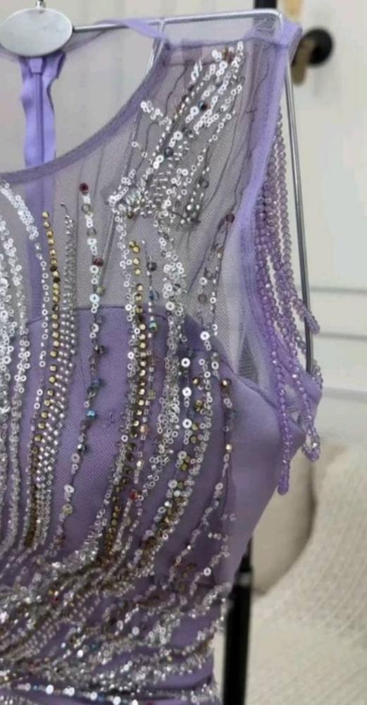 Evening dress with pendants