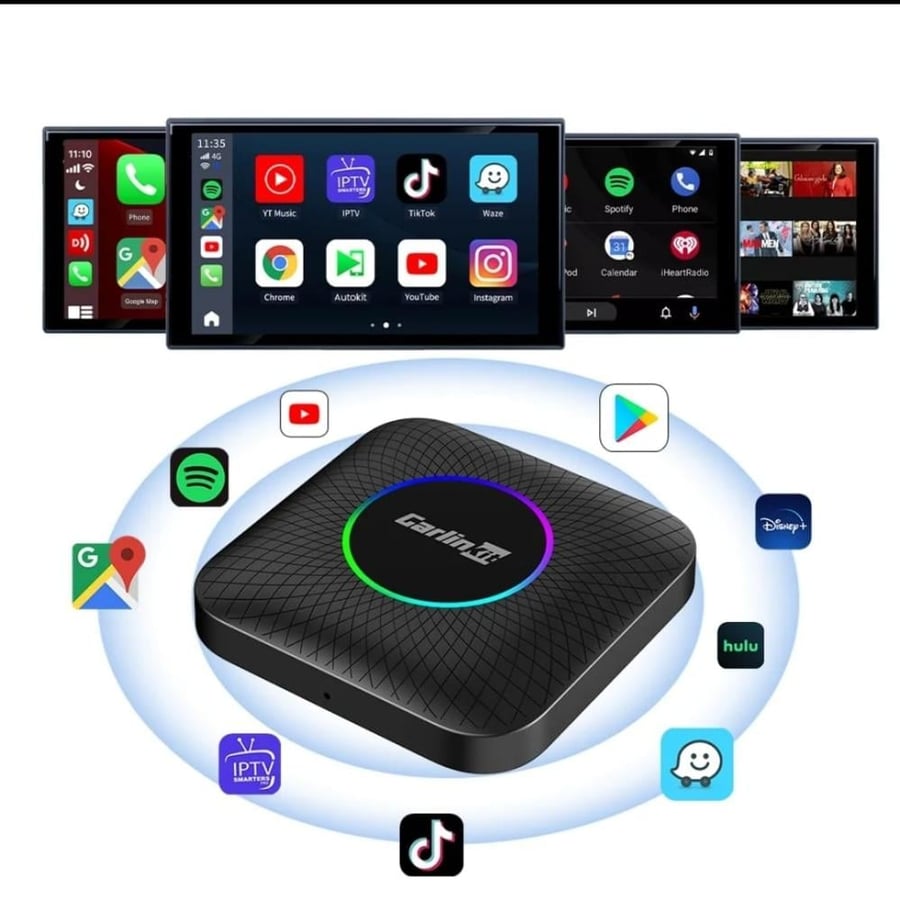 قطعة تحويل شاشة وكالة السيارة Carplay الى نظام اندرويد 128GB + 8GB  يدعم 4G