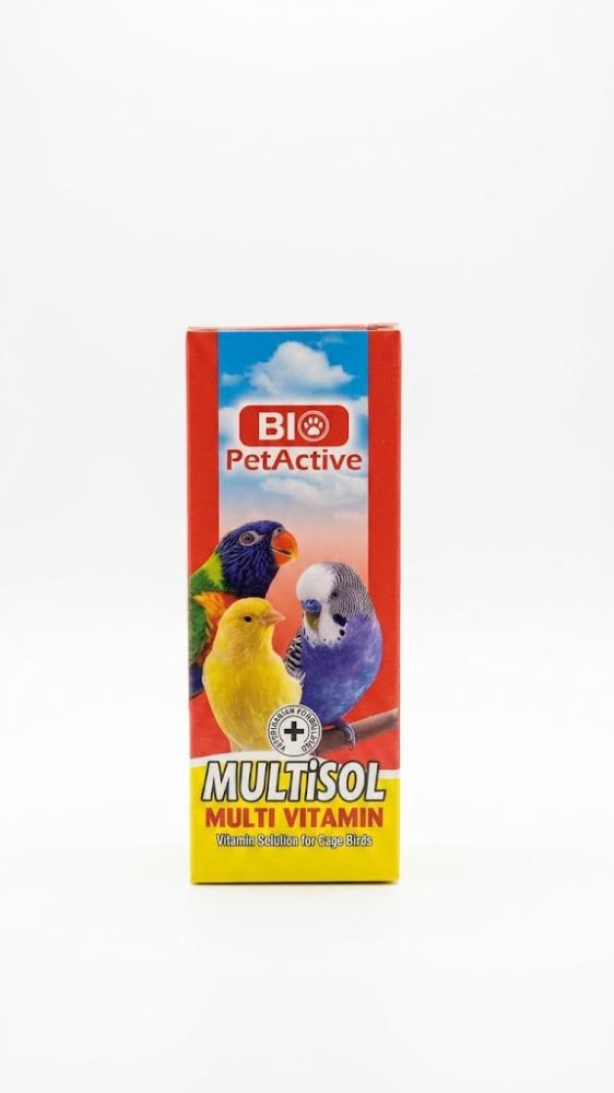 قطرات مالتي سول فيتامينات متعددة لطيور الأقفاص - بايو بيت أكتيف (Bio PetActive Multisol 30ml)
