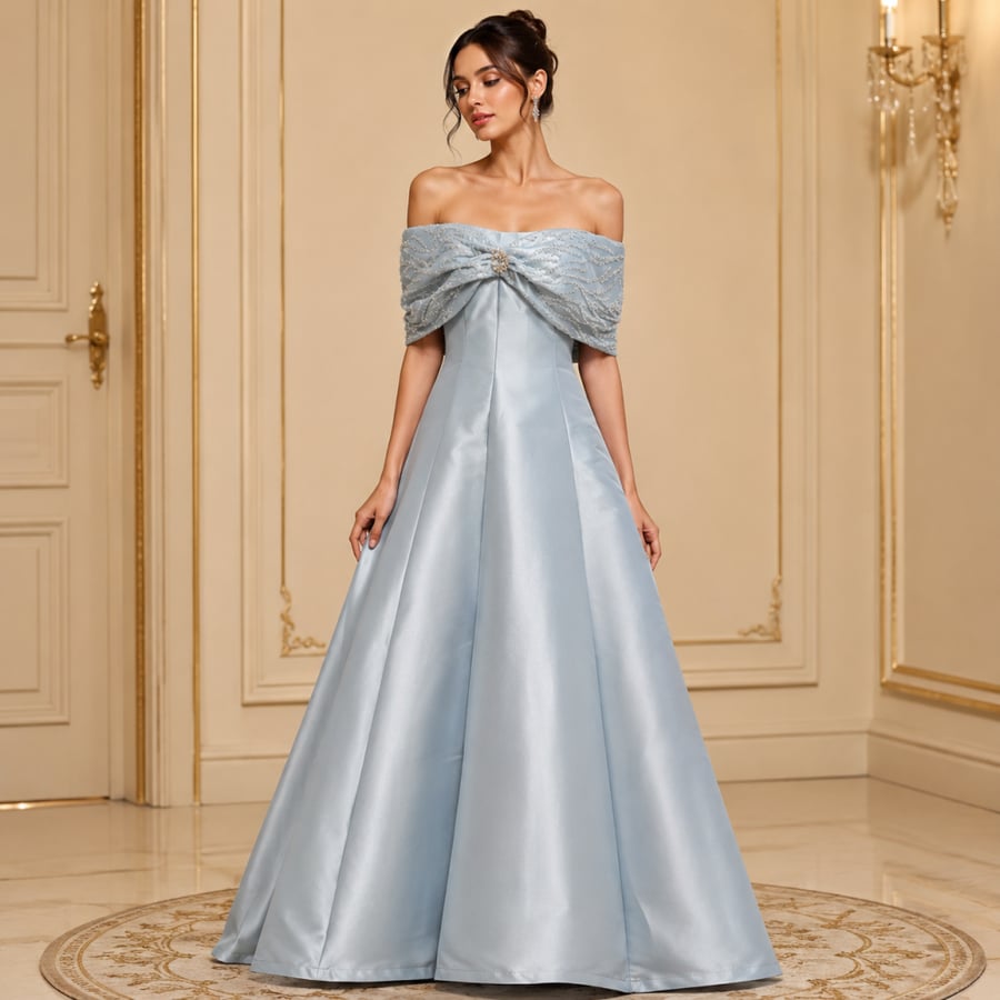 Meccado dress with brooch