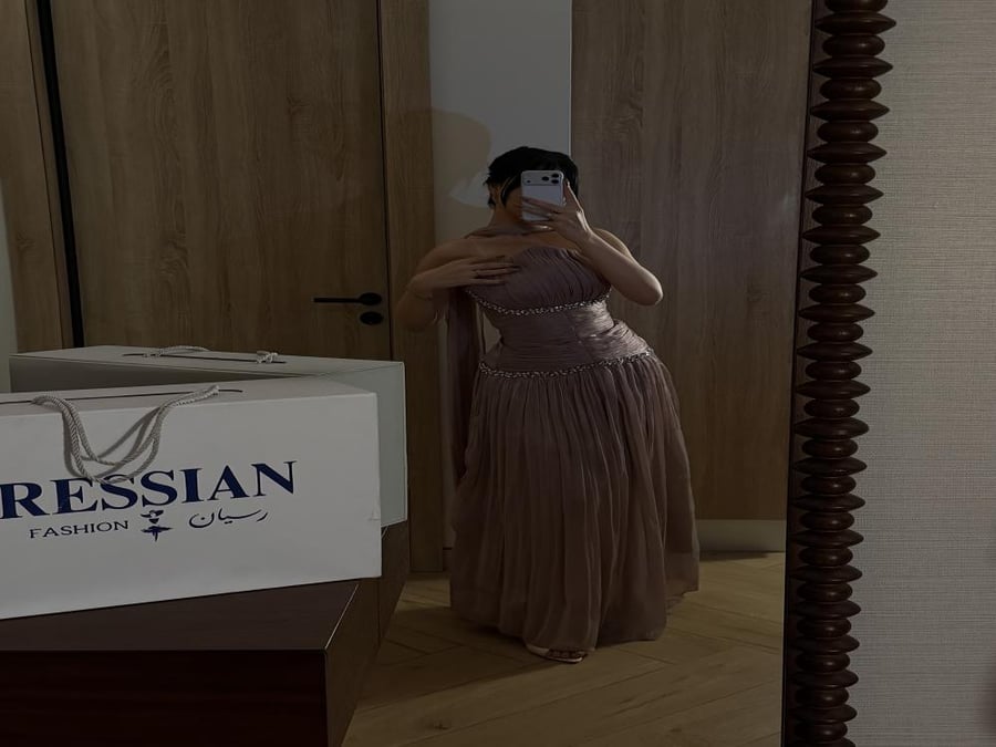 فستان كرنكل كسرات بكرستال