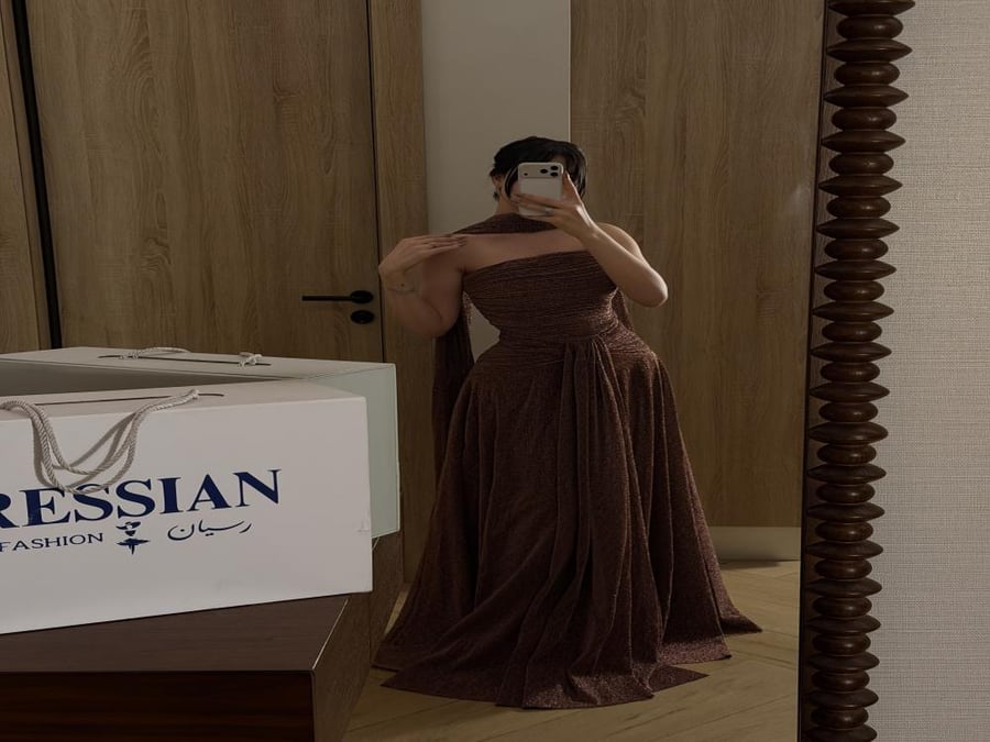 فستان حب السكر كلوش كسرات بشال