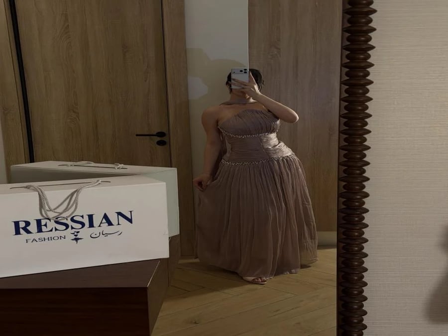 فستان كرنكل كسرات بكرستال