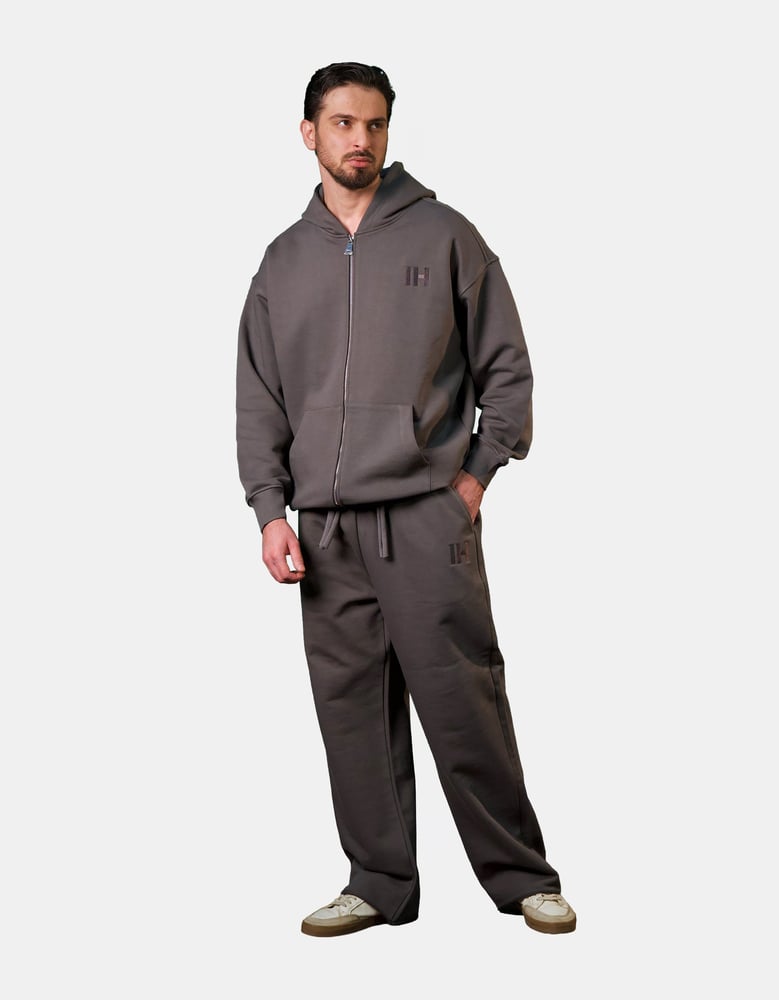 Men’s Dark Grey Zip-Up Hoodie Set