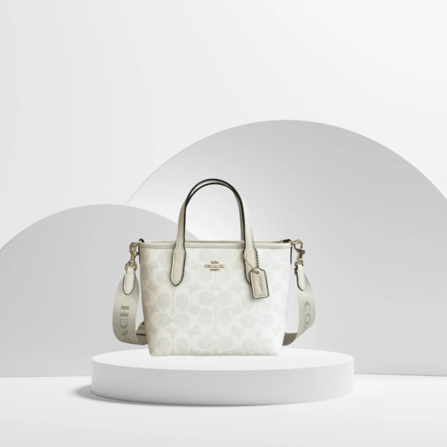 White Mini City Tut Coach Bag