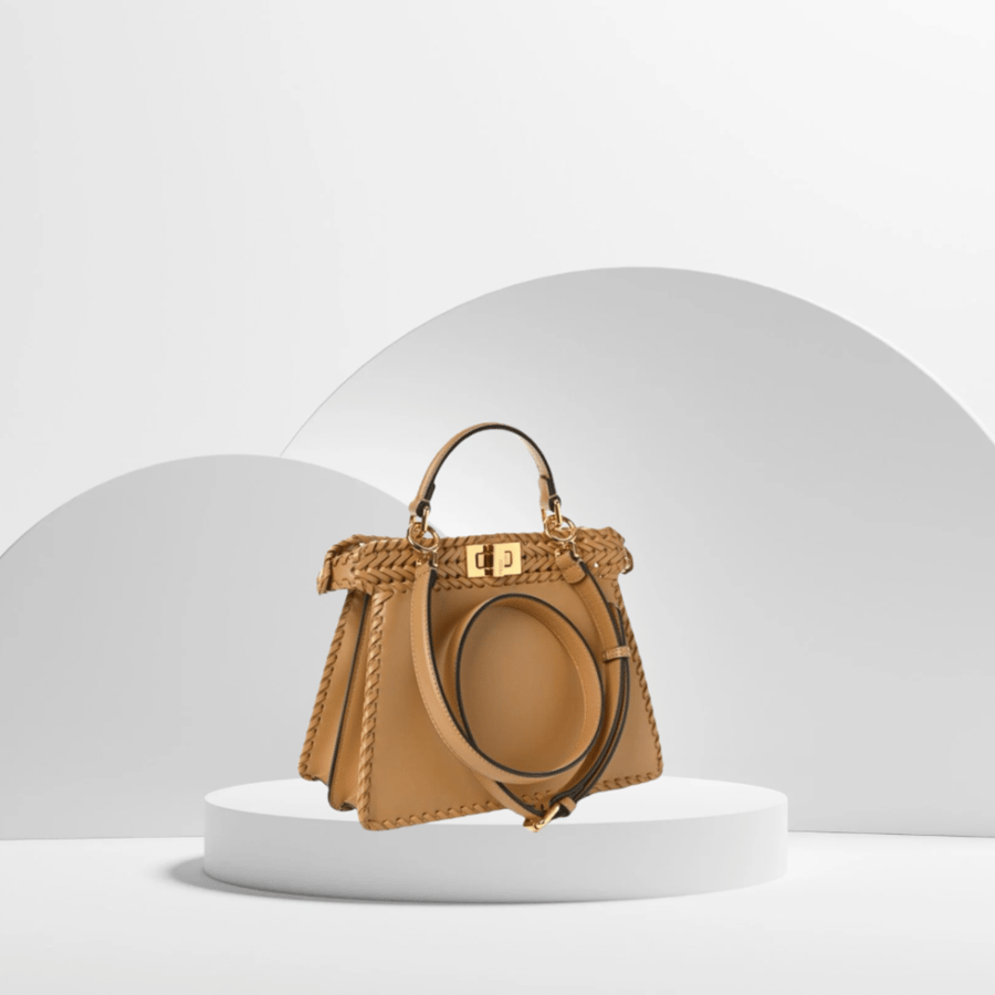 Fendy Picabo IseeU Leather Beige Gold