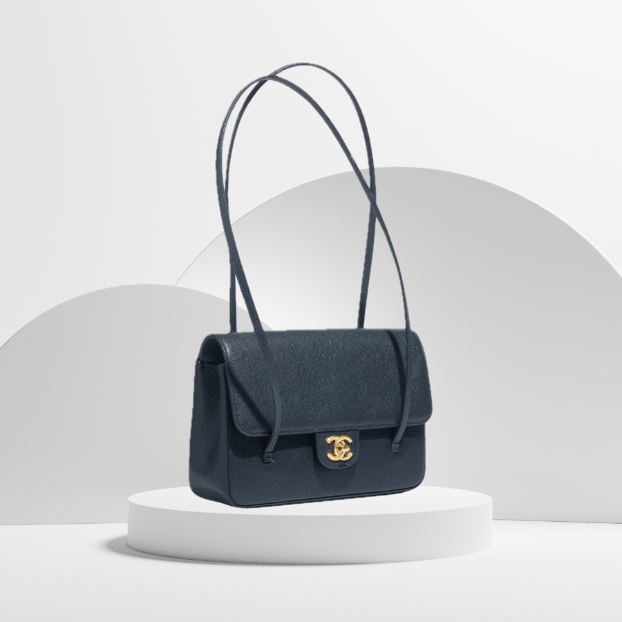Clutch in Grainy Shiny Calfskin