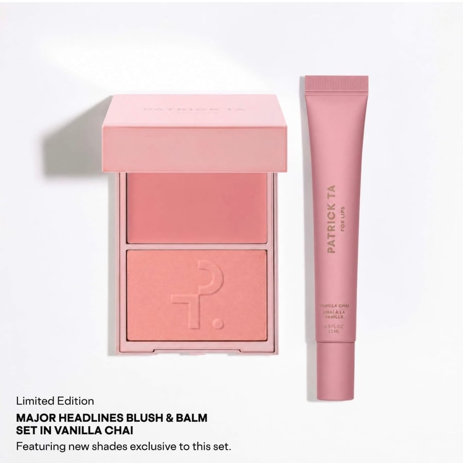 PATRICK TA  Major Headlines Double-Take Crème & Powder Blush Duo & Lip Balm Makeup Gift Set