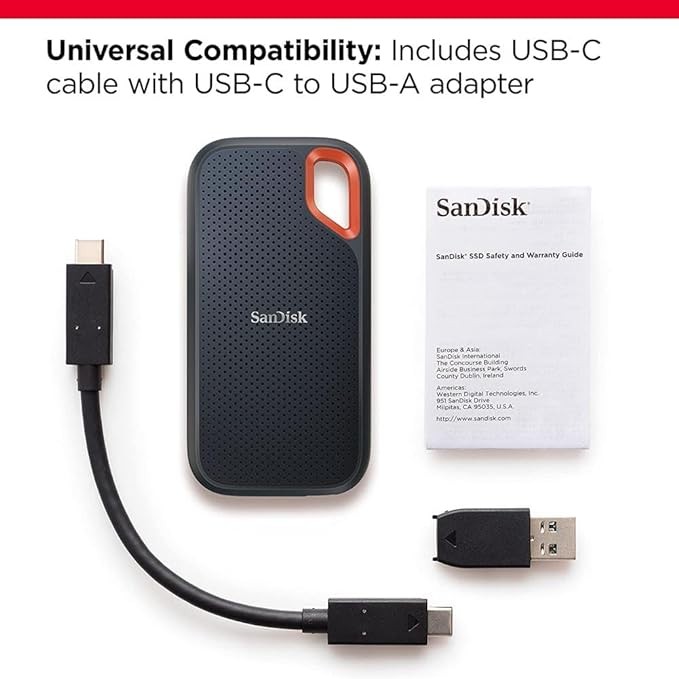 قرص SanDisk SSD خارجي 1TB بسرعة 1050MB/s