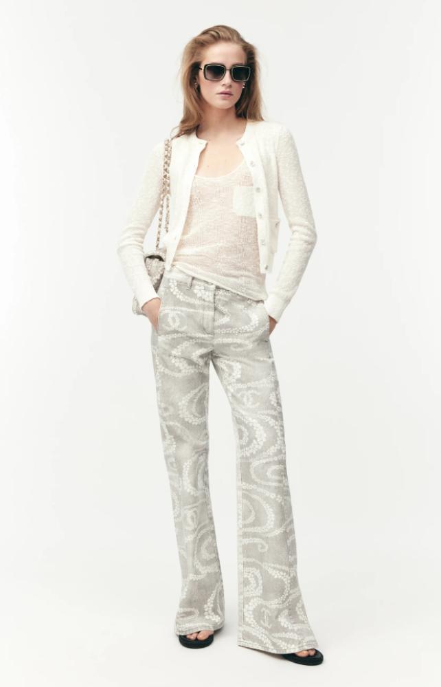 CHANEL pants Denim Printed Coco Beach 2025 جينز شانيل دينم بنطلون كوكو