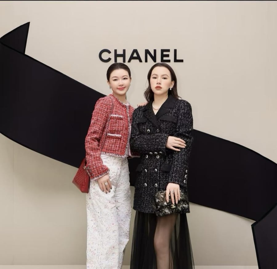 Chanel black long tweed jacket SANDS FERFETCH OUNASS