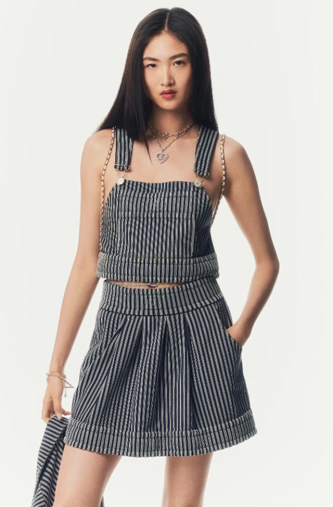 قميص توب شانيل بلوزة كحلي مخطط 2025 CHANEL NAVY BLUE TOP