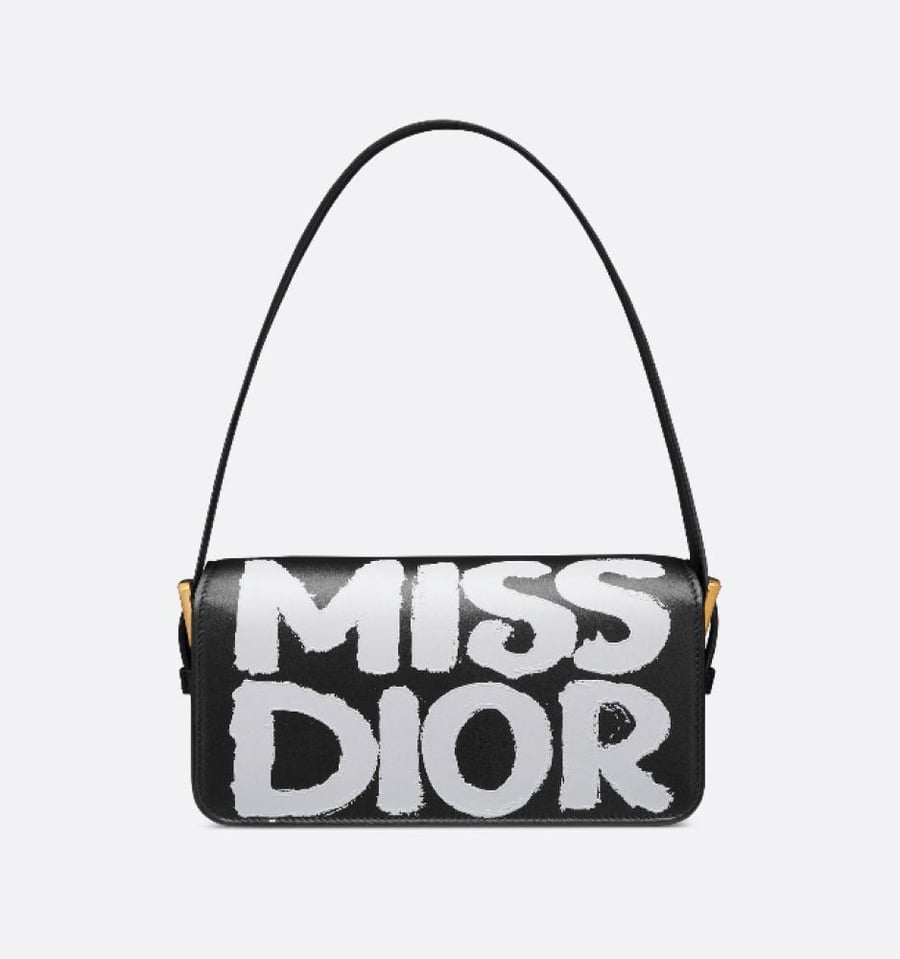 حقيبة ميس ديور فلاب باق  جلد أسود Miss Dior Black Flap Bag