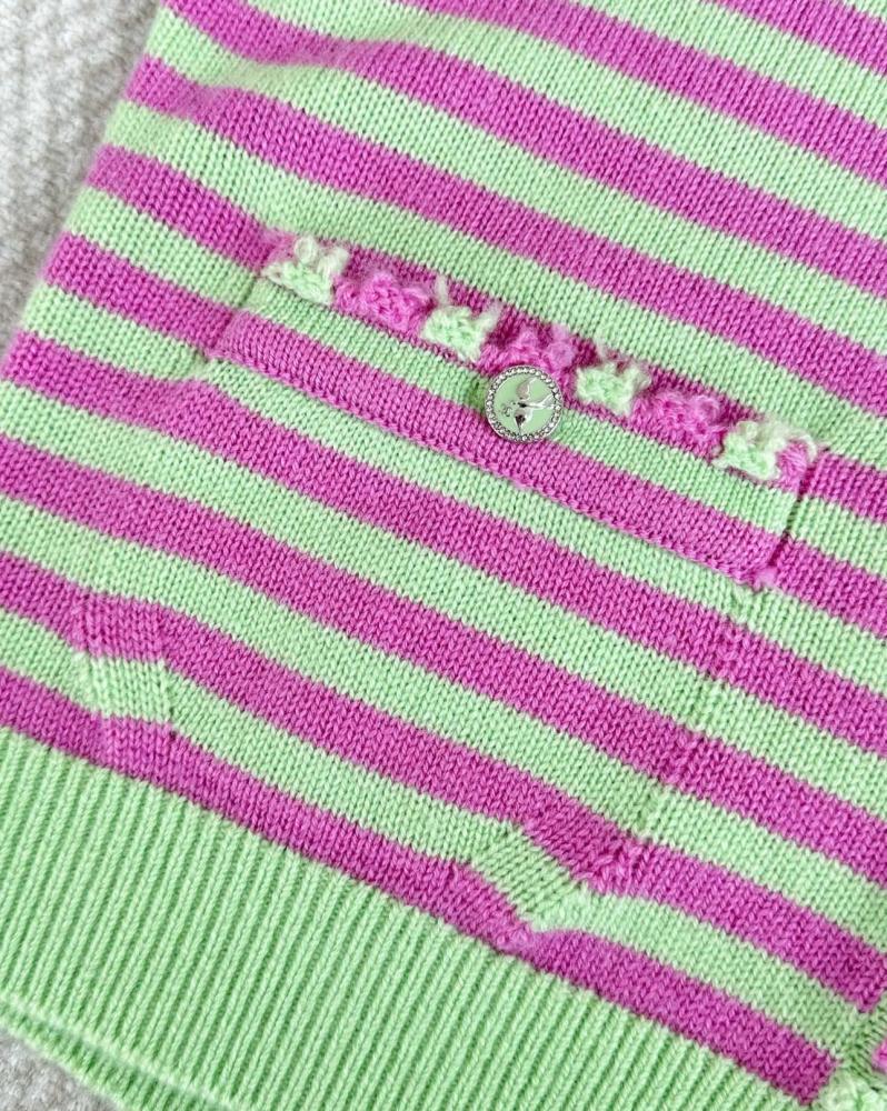 CHANEL PINK CARDIGAN 2025 كارديغان شانيل كشمير وردي أخضر فاتح مخطط