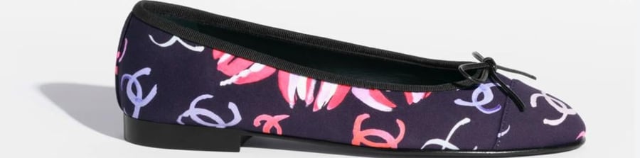 2024 حذاء باليرينا شانيل  chanel spring summer printed ballet flat