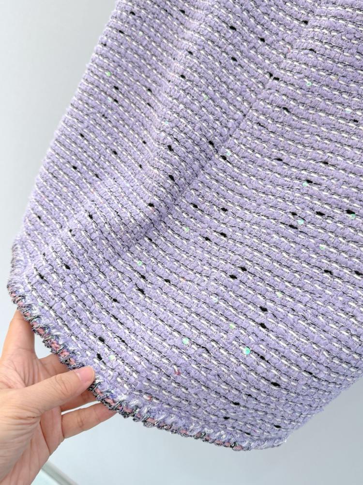شانيل تنورة تويد ترتر tweed Sequins Lilac Chanel Cruise skirt 2026